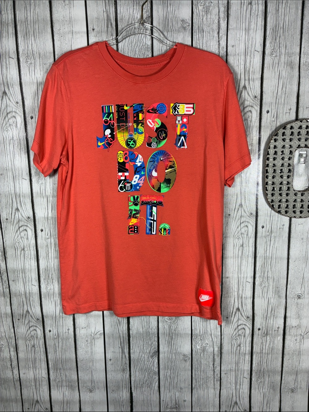 Nike Red Short-Sleeve 'Just Do It' Multicolor Graphic Tee
